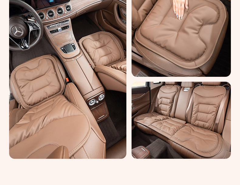 Cross-Border Popular Car Seat Cushion, Breathable Nappa Leather Seat Pad, Soft and Comfortable for All Seasons, Size Three