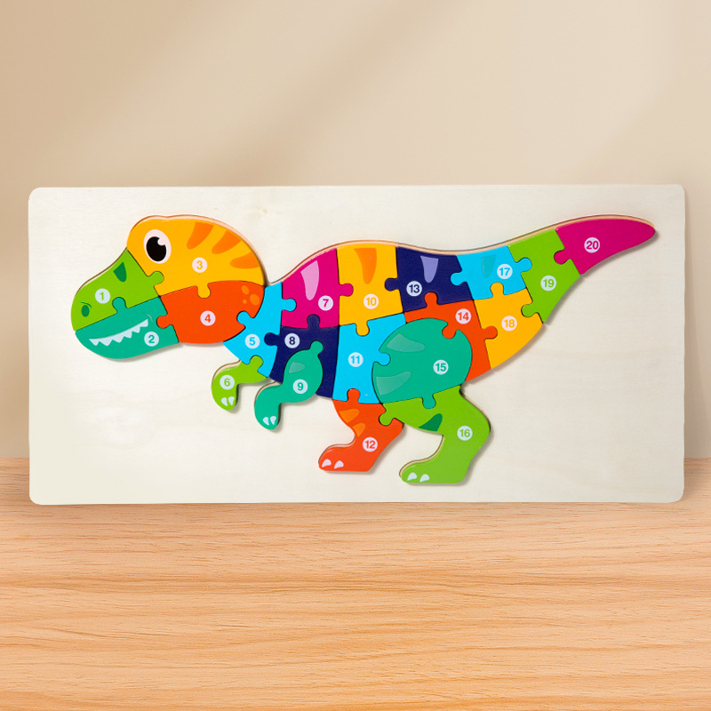 Gran tamaño de cierre puzzle de dinosaurio tridimensional puzzle cognitivo digital animal puzzle puzzle infantil puzzle puzzle