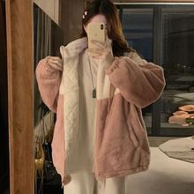 羊羔毛绒外套棉服2025新款冬季加绒加厚学生小个子宽松时尚棉衣女