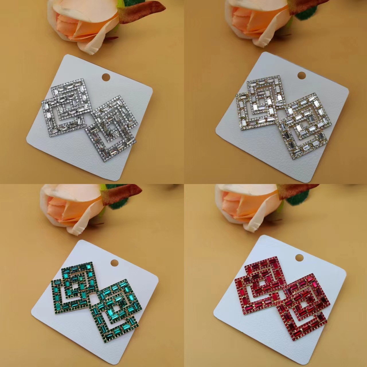 Trend square fashionable elegant small design sophisticated earrings