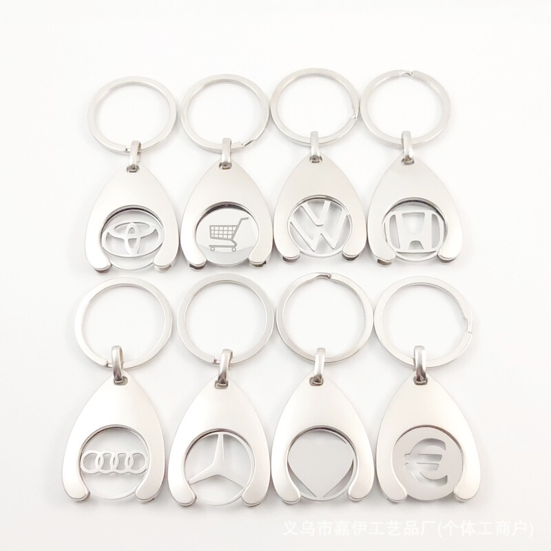 Hot-selling token shopping cart lettering key chain zinc alloy gift