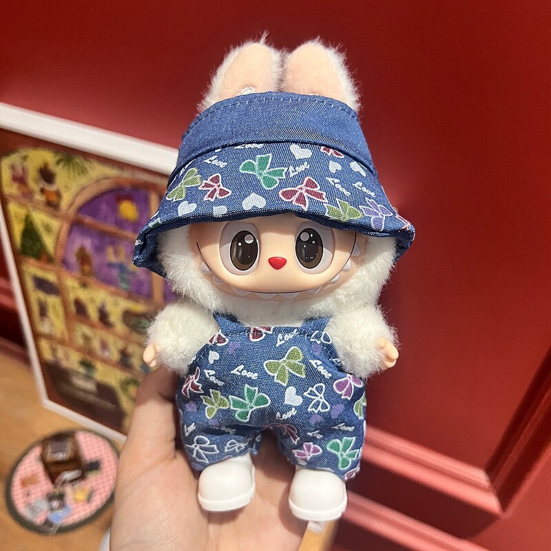 Labubu ベビー服ビニールラブブ 17 センチメートル人形かわいいドレスアップカジュアルスーツスカートぬいぐるみ服|undefined
