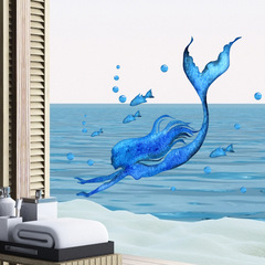 新FX-E73文藝海的女兒貼紙臥室浴室玄關家居牆面背景裝飾貼紙自粘