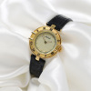 Fashionable quartz golden waterproof ultra thin women's watch, internet celebrity