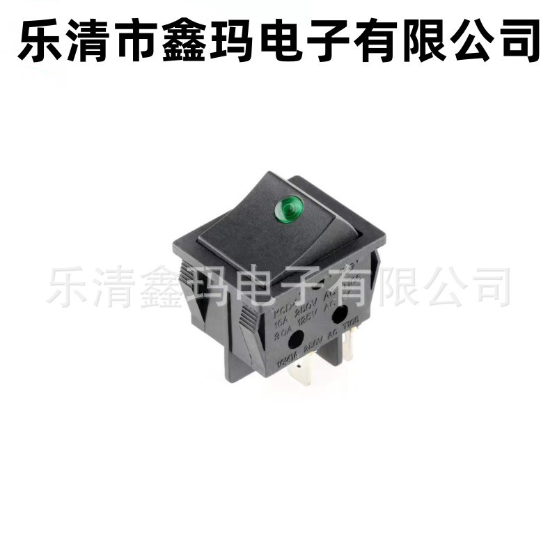 供应船型开 关KCD4带猫眼大功率 双耳朵 带灯翘板开关电源开关