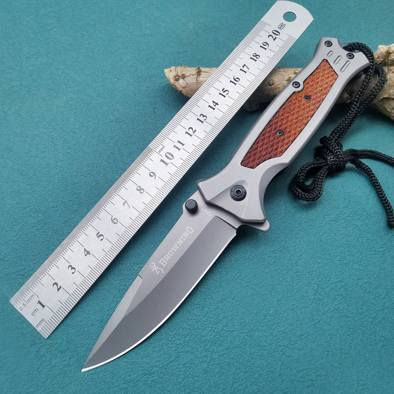 灰色不锈钢小刀尾绳户外刀具全球速卖通水果刀防身野营用品批发