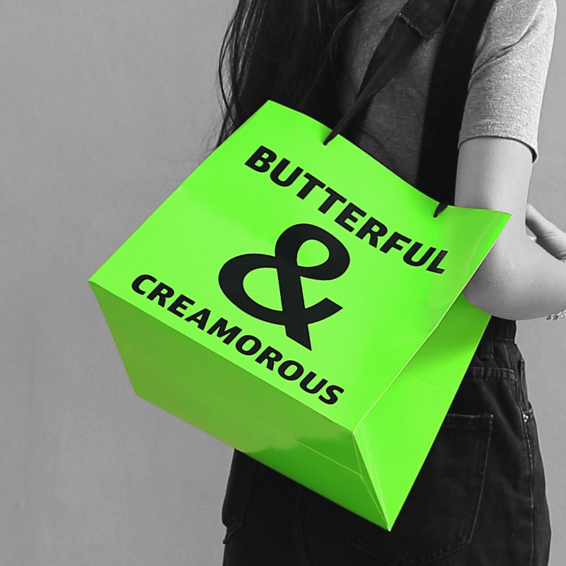 High Street show bolso de mano fluorescente embalaje de regalo al por mayor atmósfera romántica bolso de abrazo bolso de embalaje de flores en inglés