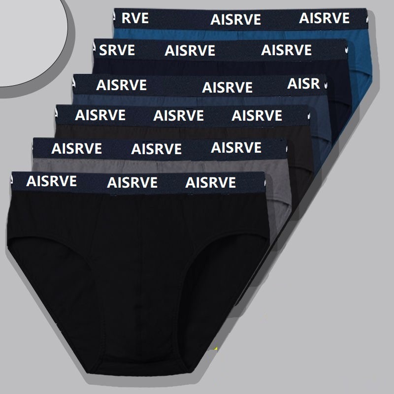 Men's Briefs Pure Cotton Mid-Waist Breathable Sweat-Absorbent Cotton Underwear Letter Bright Tendon Spot Wholesale Comfortable