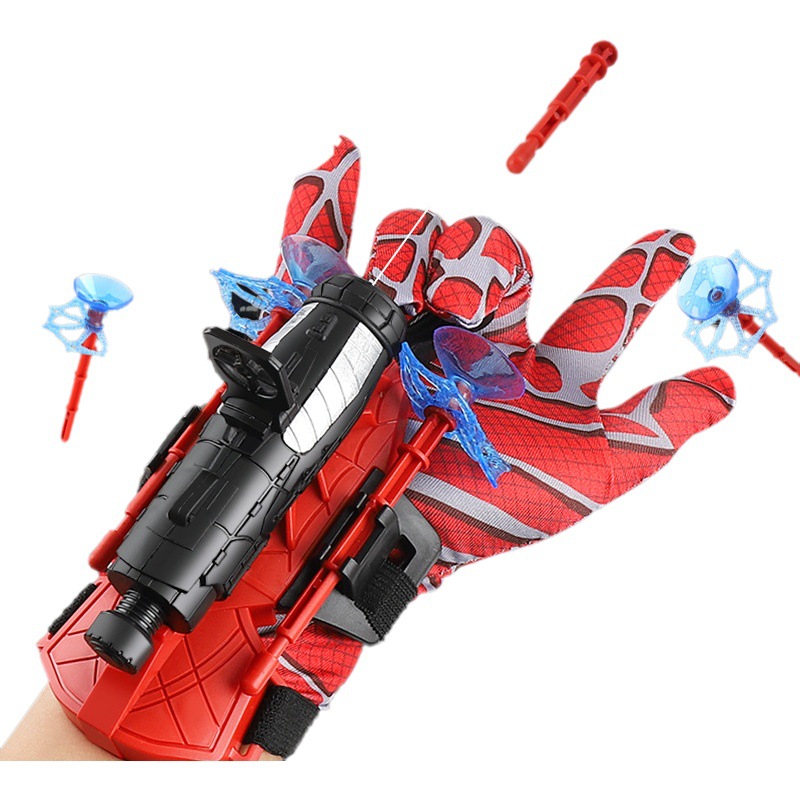 Lanzador de telaraña, guantes de araña, pistola de balas blandas, juguete educativo con ventosa para niños, pulverizador de seda reciclable para niñas