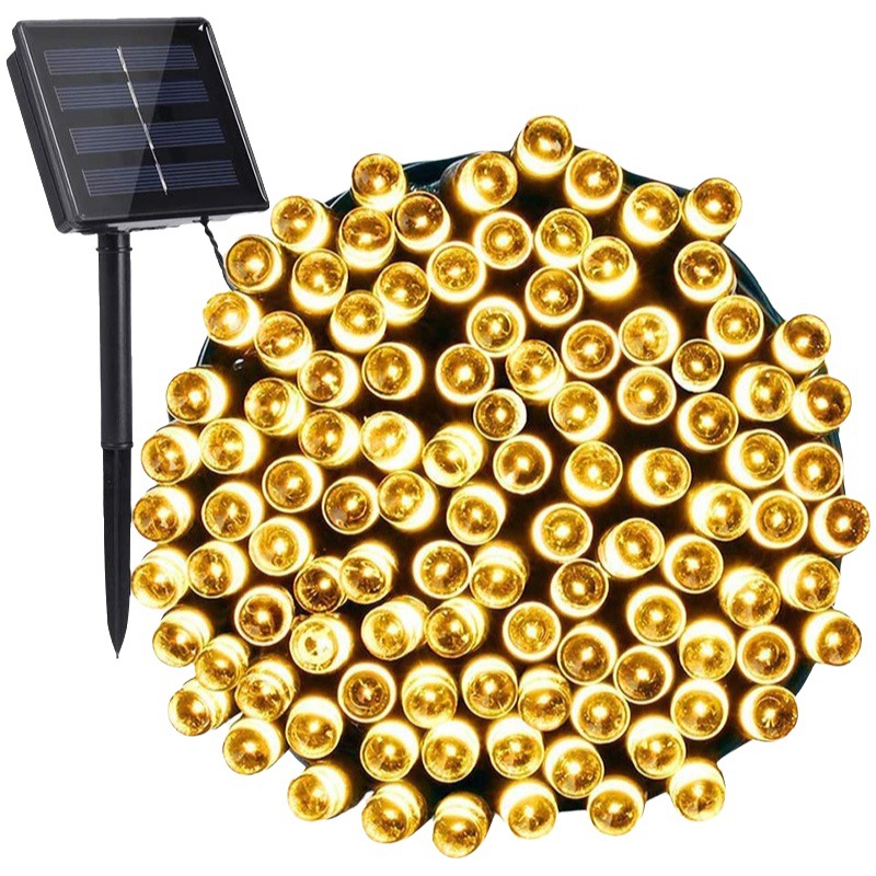 Al Aire Libre LED solar luces de cadena estrelladas 8 funciones vacaciones luces decorativas jardín patio camping luces de cadena de colores