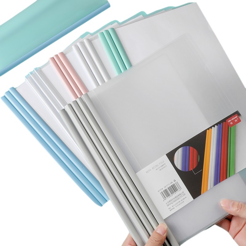 Clip de palanca a4, carpeta en forma de gota, clip de papel de prueba transparente para estudiantes, carpeta de inserción de poste triangular Morandi, venta al por mayor