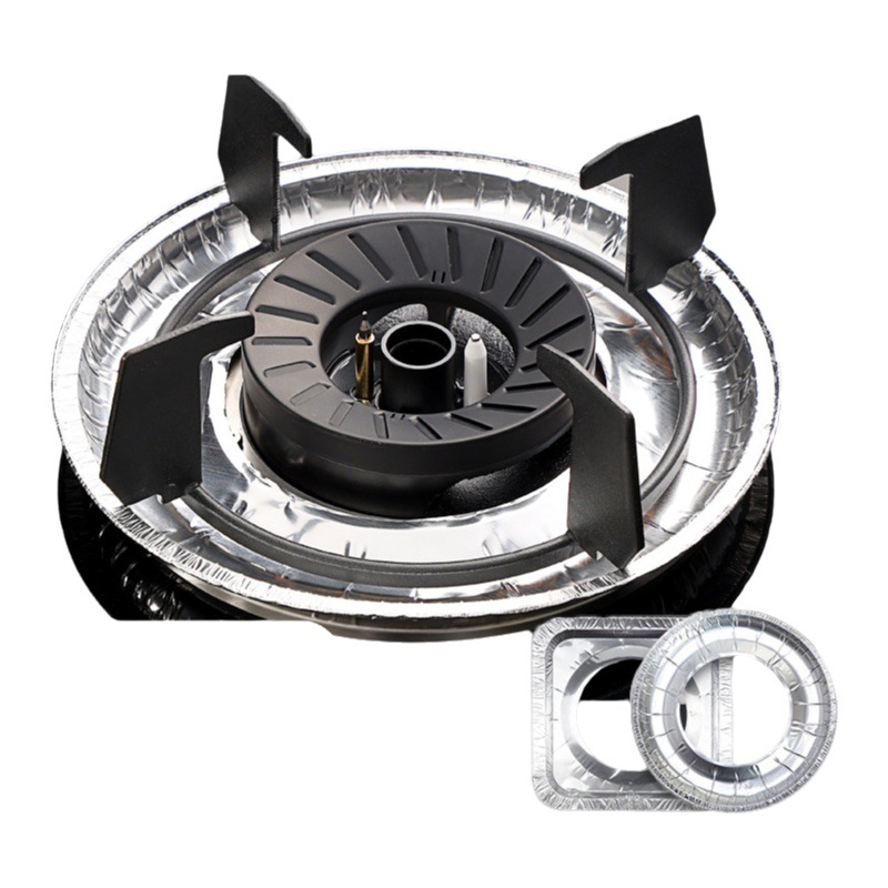 Tapete protector para estufa de gas, tapete protector para estufa de cocina resistente a altas temperaturas, anillo de papel de aluminio grueso para estufa, tapete de aluminio para estufa