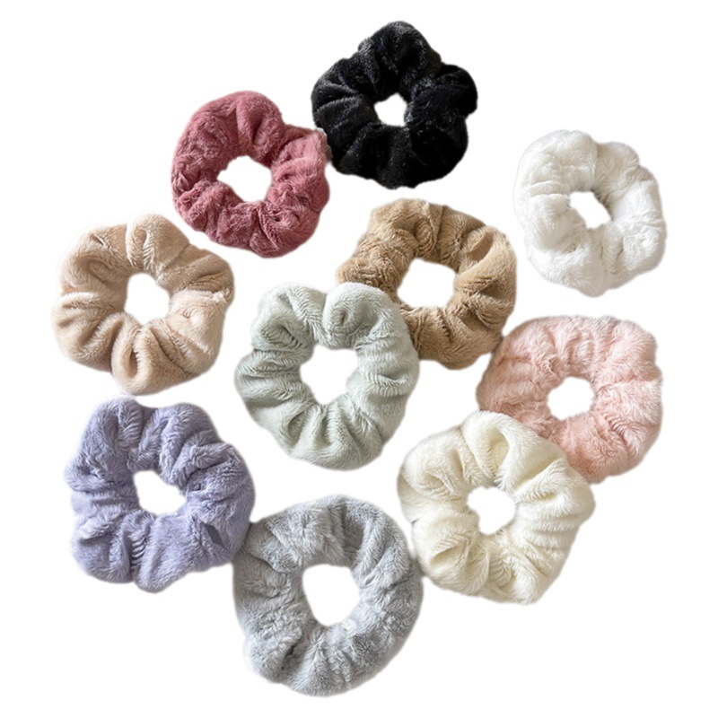 Otoño e invierno nuevo estilo banda de pelo de las mujeres de peluche lindo intestino grande banda de pelo cuerda de pelo Teddy JK accesorios para el cabello estilo coreano tocado cuerda de pelo al por mayor