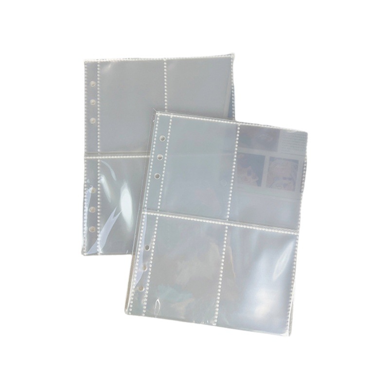 A5 libro de tarjetas de hojas sueltas tarjeta antideslizante bolsa de núcleo interno transparente de 4 rejillas bolsa de plástico PP bolsa de tarjeta de visita polaroid bolsa de almacenamiento de fotos de 3 pulgadas