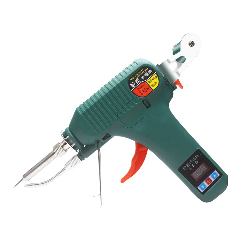 Welding Treasure Pantalla digital térmica interna transfronteriza Pistola de soldadura manual Pistola de soldadura de soldadura automática de mano de alta potencia Soldador 80W 120
