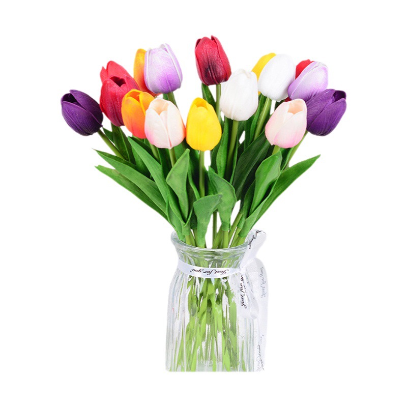 Mini PU sentir Tulipán flor artificial transfronteriza Comercio exterior Flor de seda boda decoración del hogar fábrica de flores al por mayor