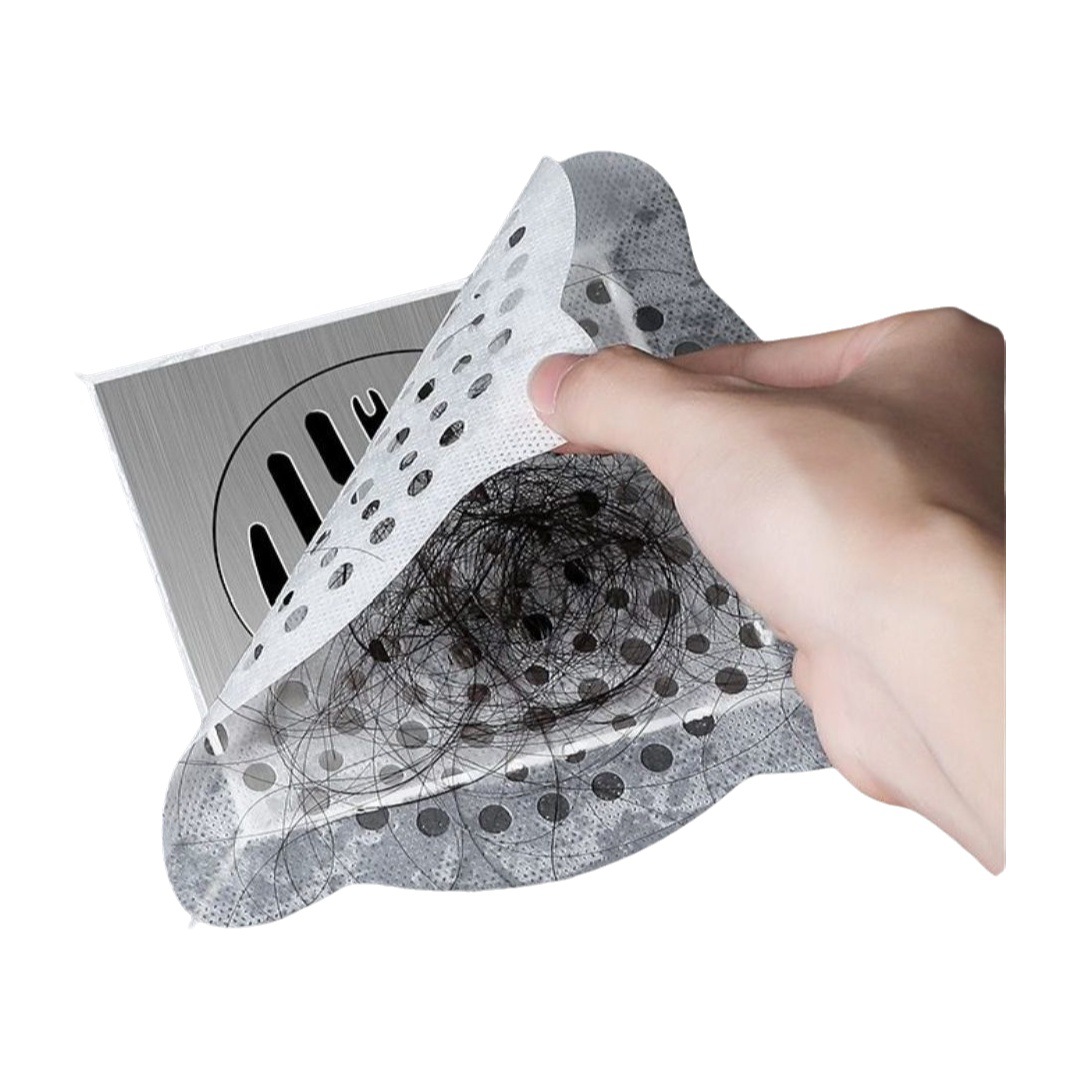 Pegatinas desechables de drenaje de piso Baño Cocina anti-Cabello Bloqueo de drenaje de piso bolsa de filtro de drenaje de pelo pegatinas de filtro