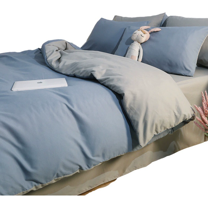 Простыня комплект из четырех предметов оптом стирка хлопковый пододеяльник для кровати Комплект из трех предметов однотонный пододеяльник постельного белья комплект из 4 предметов Наньтун домашний текстиль