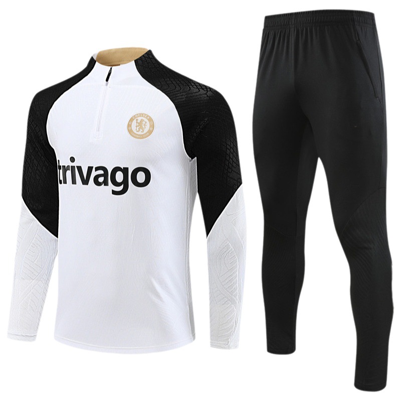 2324 New Chelsea Man L Arsenal Real Madrid Barcelona In-Stock Long-Sleeve Half-Zip Training Jersey