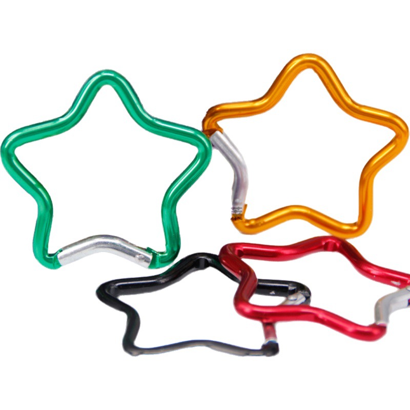Hebrew five-pointed star colorful aluminum alloy carabiner star fast hanging clothing accessories