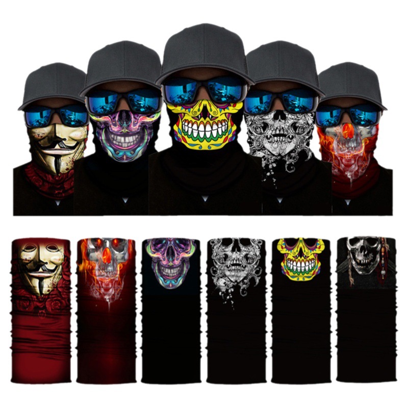Hoon Hui Skull Half Face Series Magic Hood Seamless Amazon Protective Warm Neck Outdoor Equipment Mask
