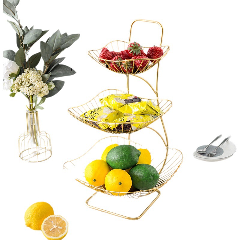 Mesa de café de sala de estar moderna nórdica plato de fruta creativa hogar cesta de frutas de múltiples capas Internet celebridad ins cesta de almacenamiento de aperitivos de múltiples capas