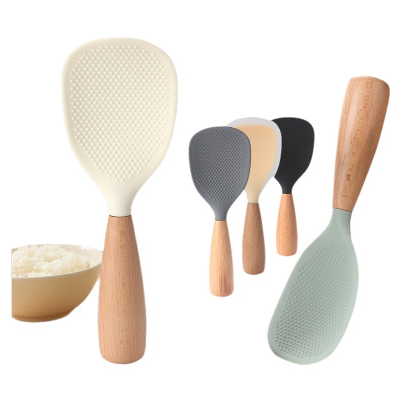 Puede soportar la cuchara de arroz de silicona pala de arroz Internet celebridad antiadherente cuchara de arroz cocina de arroz especial de grado alimenticio pala de arroz para el hogar