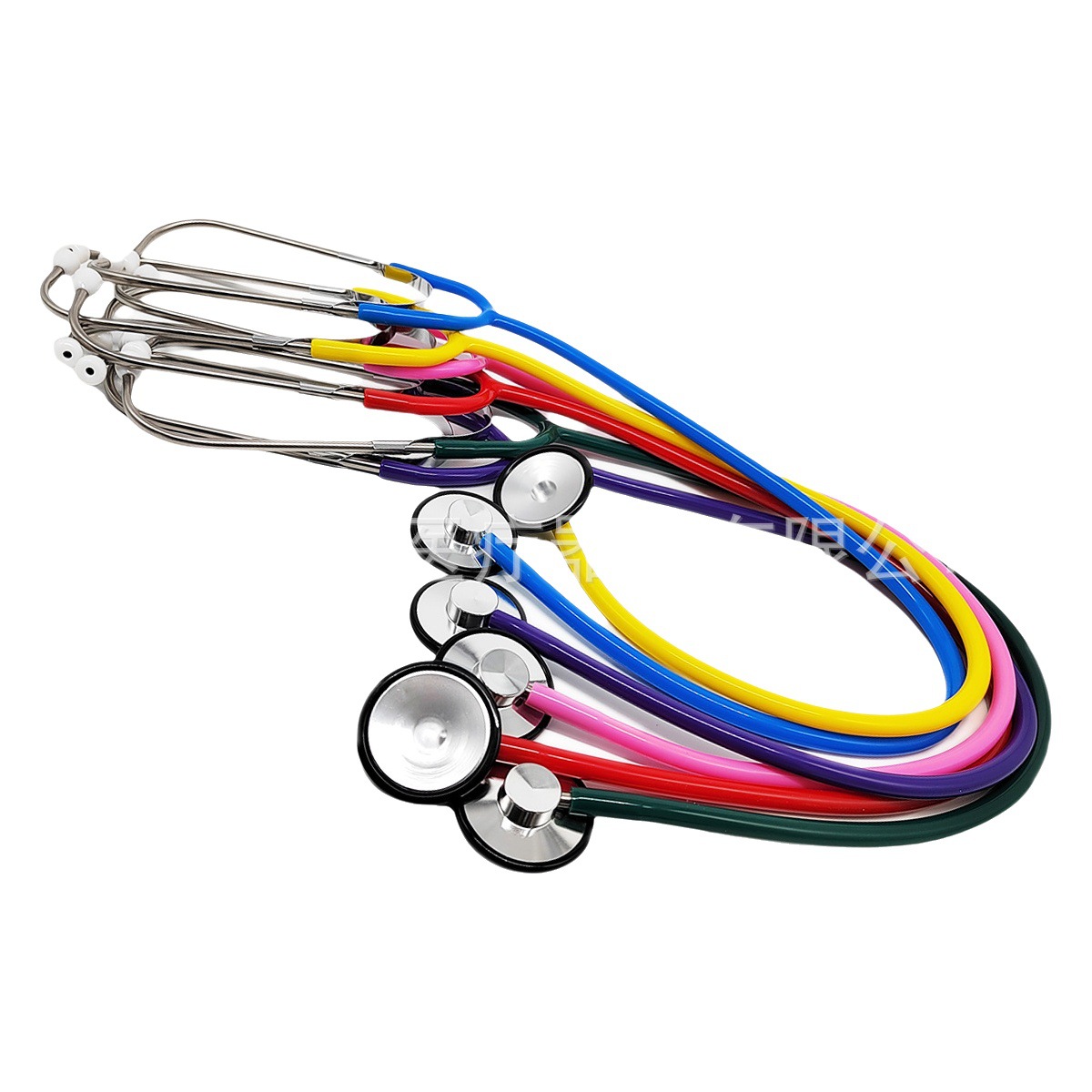 Suministro directo de fábrica de aluminio solo estetoscopio multicolor opcional juguete de enseñanza teléfono desechable sólo para la exportación auscultación