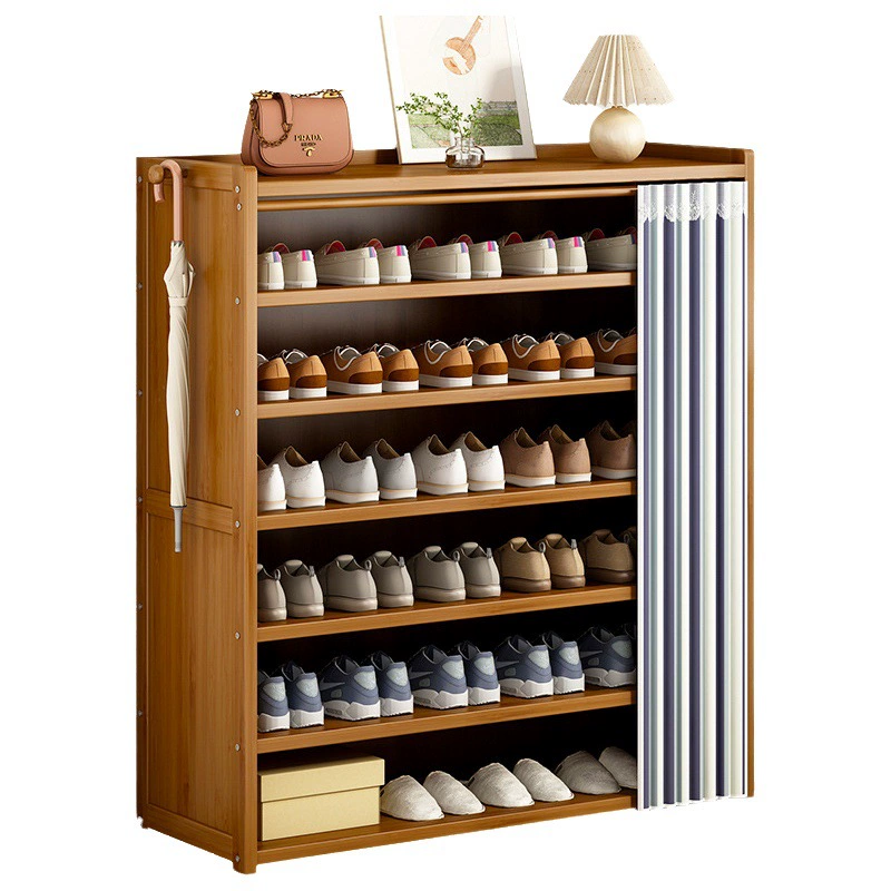 Простой обувной шкаф бытовой большой емкости дверной стеллаж для хранения из цельного дерева Пылезащитная полка для обуви для общежития многослойная полка для обуви