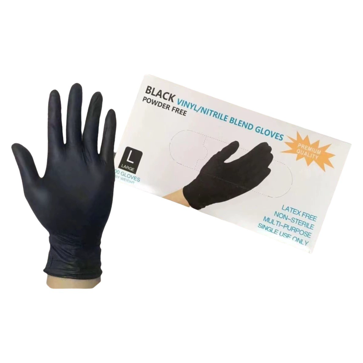 Одноразовые перчатки Wanli черные утолщенные из ПВХ, нитрила, каучука, защитные, латексные, пищевые, для мытья посуды