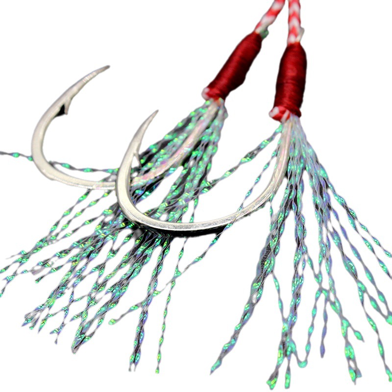 Beizheng al por mayor de acero de alto carbono lazo de lana Placa de hierro doble gancho Aojin doble gancho de púas gancho de pesca del barco equipo de pesca suministros de pesca