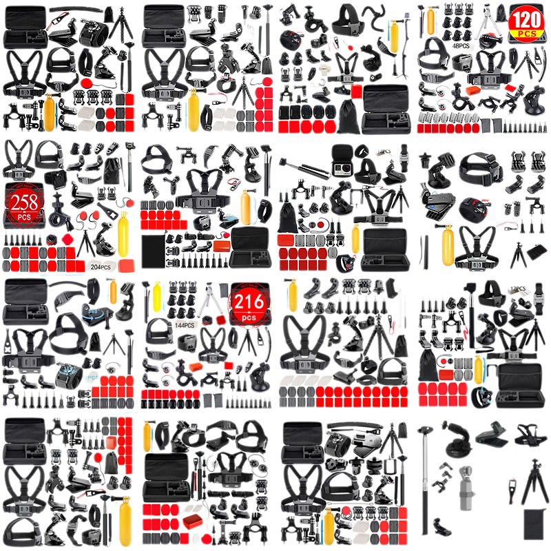 Gopro10 9 8 7 accesorios 50 en 1 traje Dajiang insta360 deportes Cámara accesorios traje al por mayor