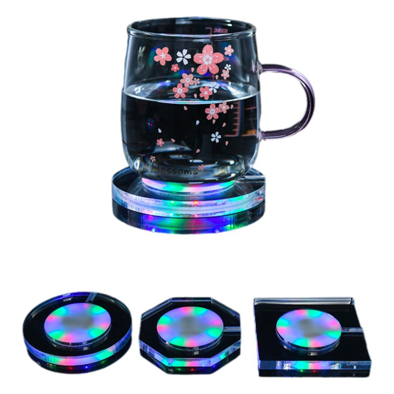 Fábrica al por mayor Amazon producto caliente USB carga colorida base de cristal transparente LED luminoso acrílico montaña