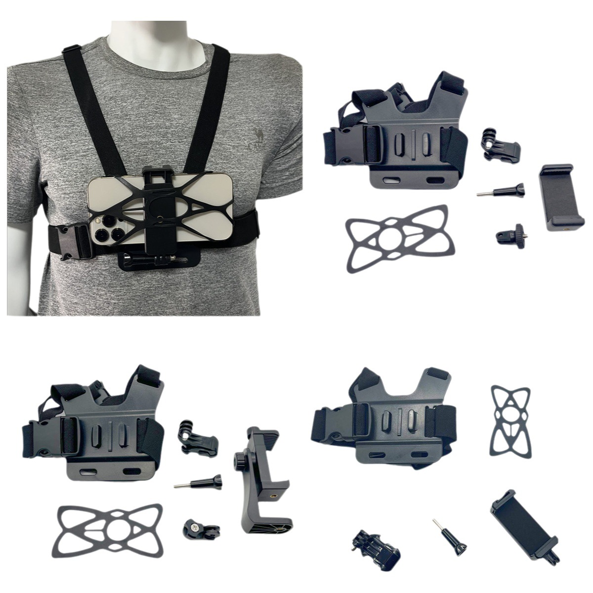 GoPro deportes accesorios de la Cámara pecho fijo teléfono móvil clip cubierta protectora montar tiro transmisión en vivo mochila correa para el pecho