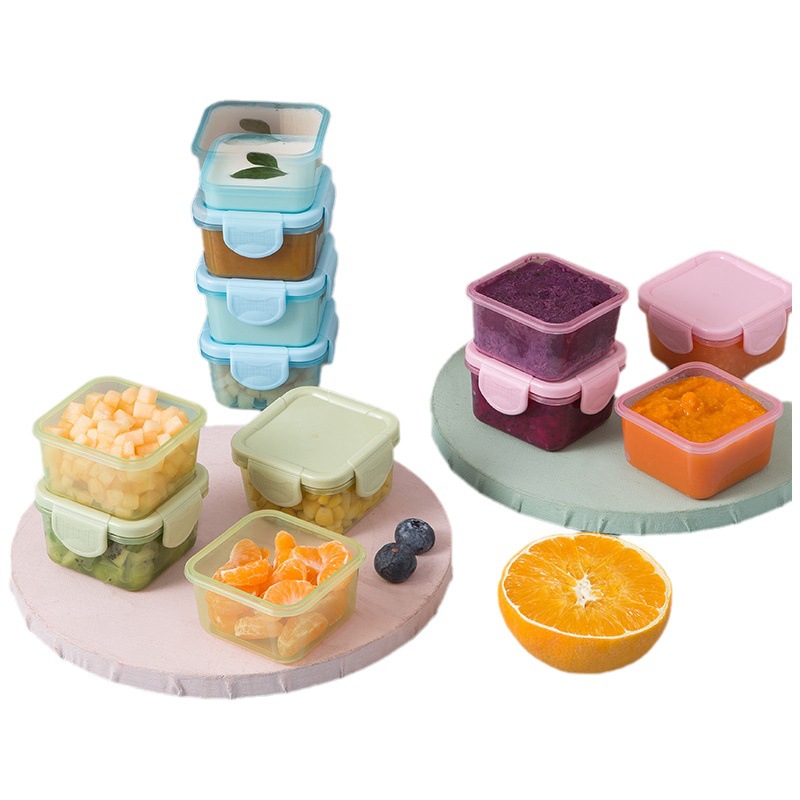 Sellada más crujiente grado alimenticio engrosada bebé suplemento alimenticio caja 150ml niños hogar salsa de embalaje caja de almacenamiento