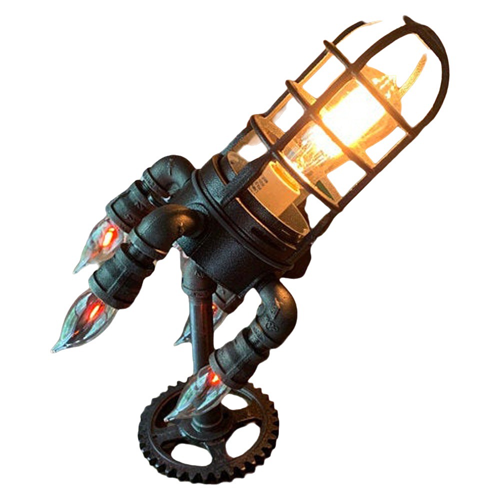 Transfronterizo Steampunk cohete lámpara decoración del partido escena interior diseño creativo llama lámpara dormitorio Lámpara decorativa