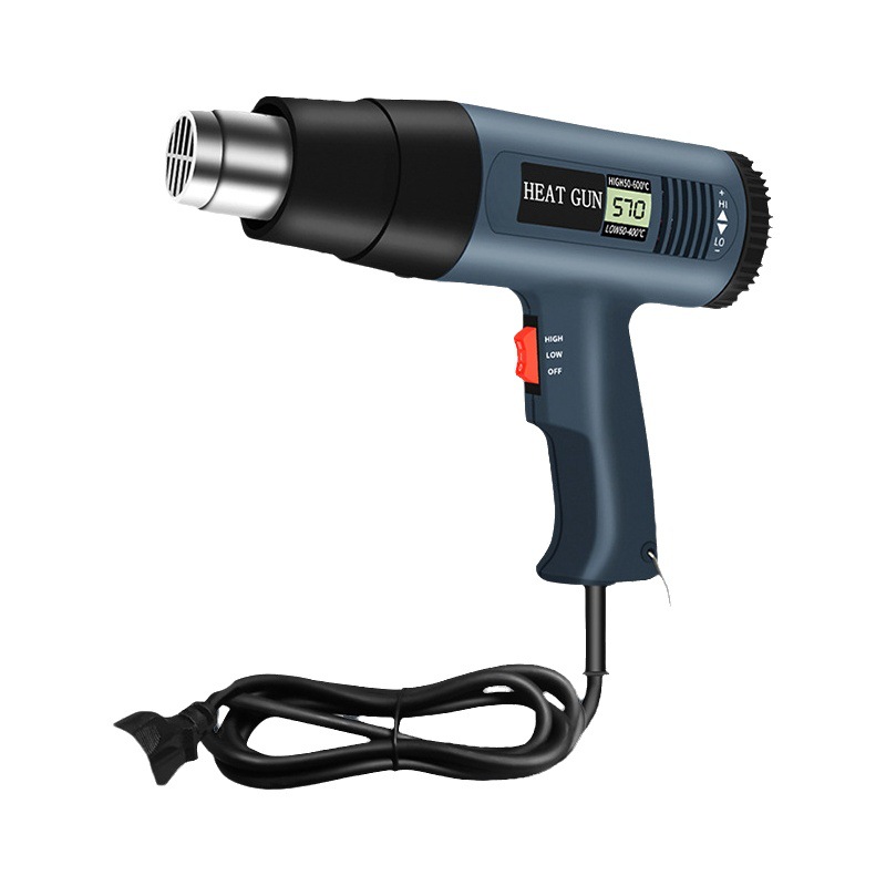 Chenzhou Island pantalla digital industrial pistola de aire caliente película de coche pequeño pistola para hornear control de temperatura de dos engranajes soplando ventilador de aire caliente en stock al por mayor
