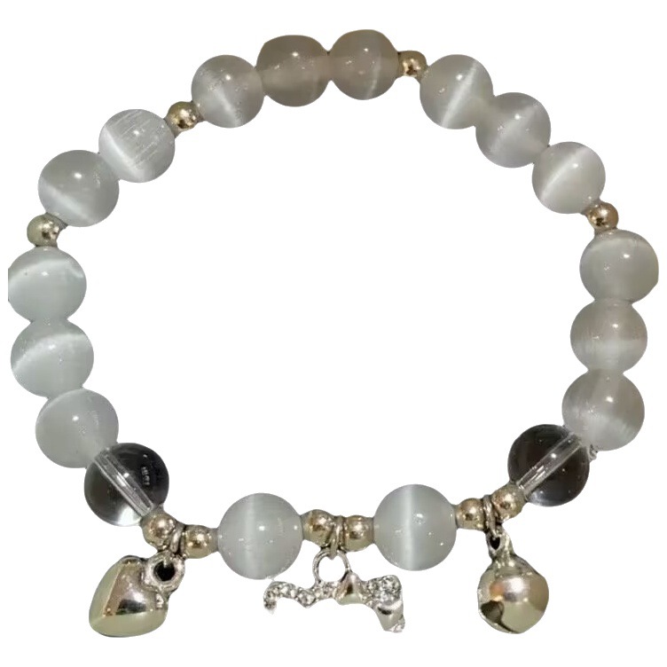 Douyin mismo estilo KT gato encantador campana DIY pulsera mujer hecha a mano con cuentas novias pulsera regalo para novia estudiante