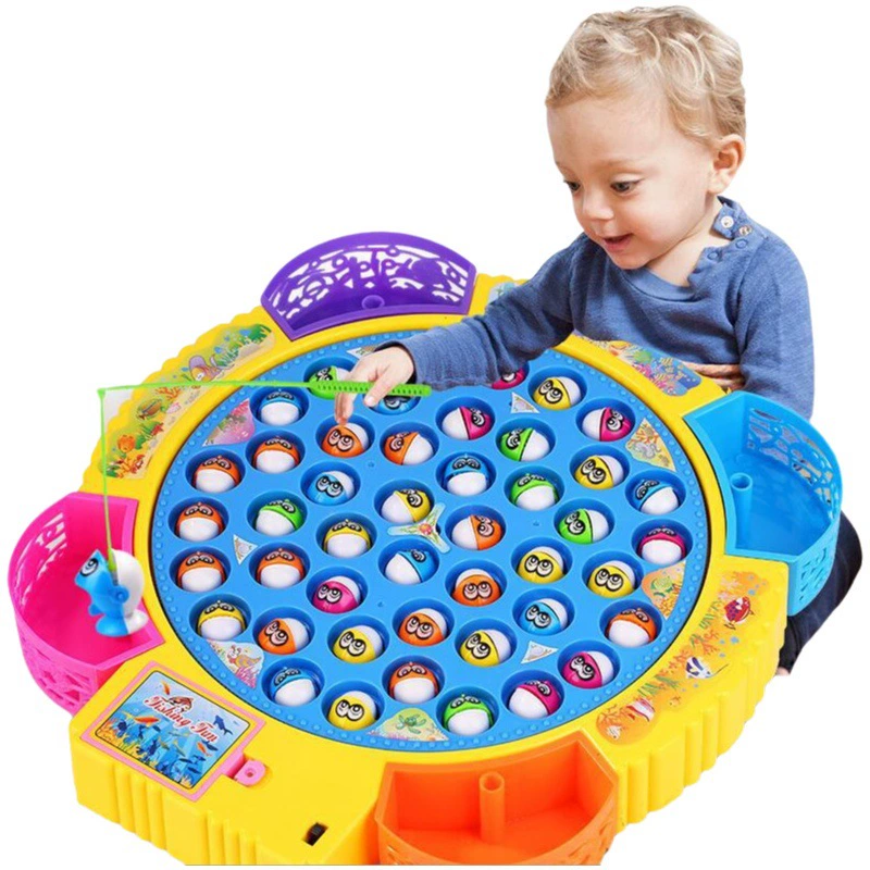 Трансграничная Детская электрическая вращающаяся Магнитная игрушка для рыбалки, Детская многофункциональная Музыкальная развивающая игрушка для мальчиков и девочек раннего образования