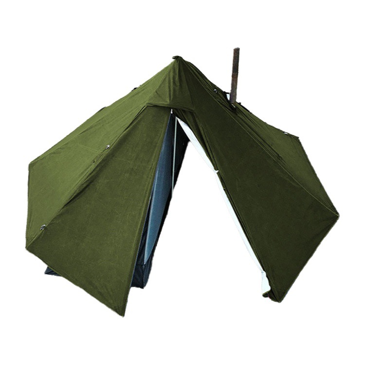 Pirámide sola tienda de campaña al aire libre con chimenea portátil impermeable doble capa equipo de camping refugio BC