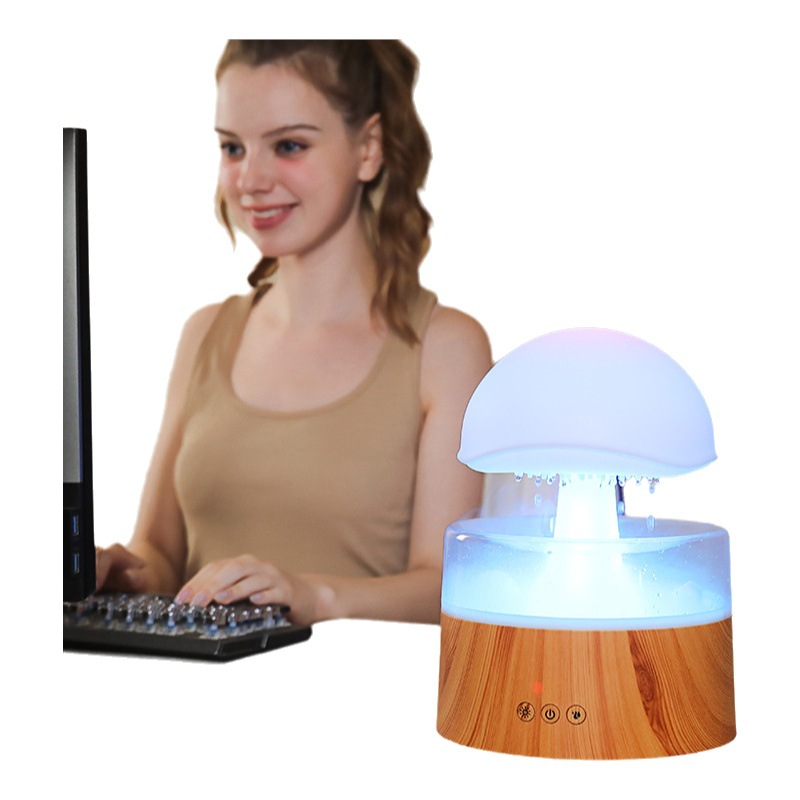 2024 transfronteriza nueva gota de agua humidificador gota de lluvia máquina de aromaterapia nube selva aromaterapia humidificador