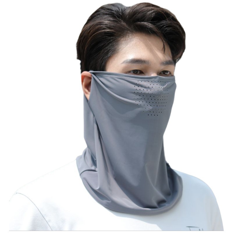 Upf50+ Ice Silk Sunscreen Mask for Men and Women, Summer Outdoor Cycling Mask, Sun Protection, Full Face Mask, Veil, Breathable
