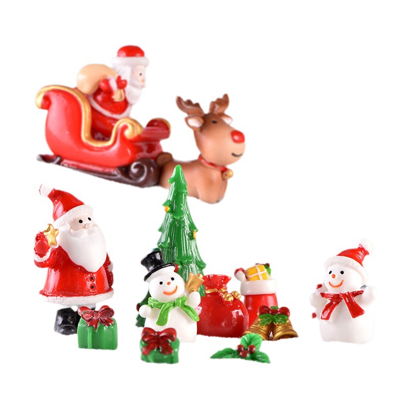 New Christmas Old Man Snowman Decorations Accessories Micro Landscape Christmas Socks Gift Bells Resin Small Ornaments