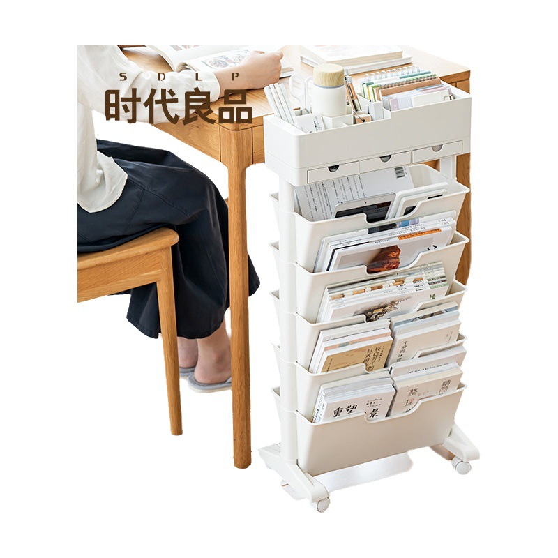 Shiliangpin estante de escritorio de plástico móvil multifuncional escritorio libro soporte bolsa Oficina colgante image 1