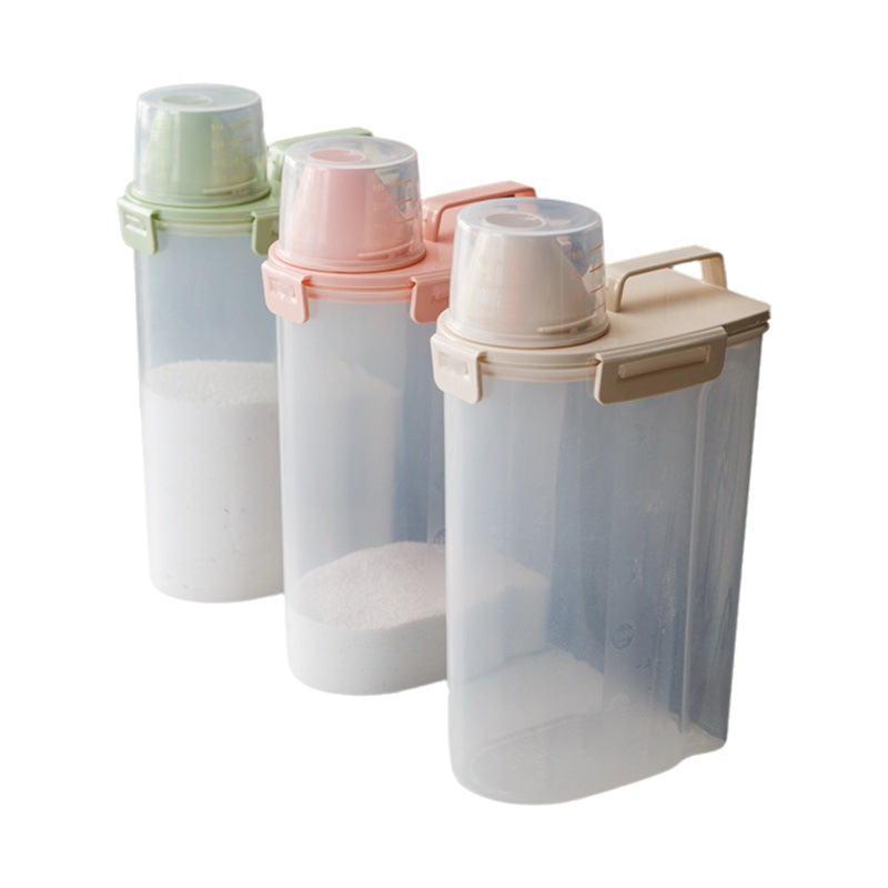 Plastic Rice Bucket Sealed Jar Household Portable Cereal Storage Box Grain Rice Box Large Capacity Wholesale Free Shipping