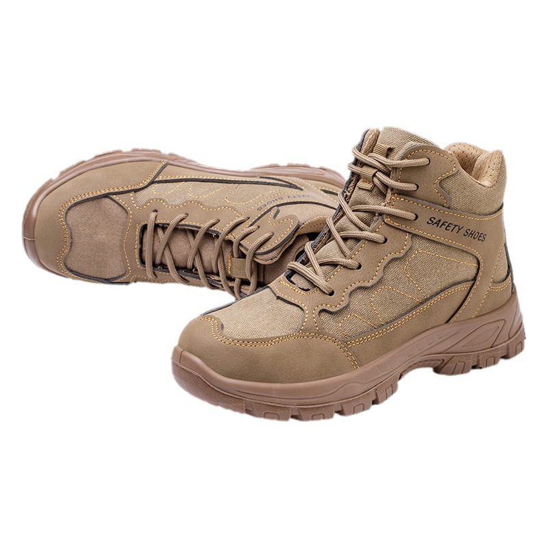 [Suministro directo transfronterizo] Nuevos zapatos de seguridad para hombre estilo verano con forro polar, antiaplastamiento, antipinchazos, protección con puntera de acero.