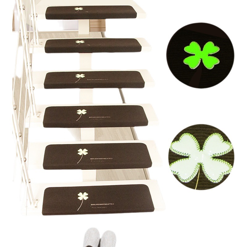 Escalera paso estera libre de pegamento autoadhesiva escalera alfombra de la escalera del hogar estera de madera maciza piso antideslizante pie mudo estera luminosa