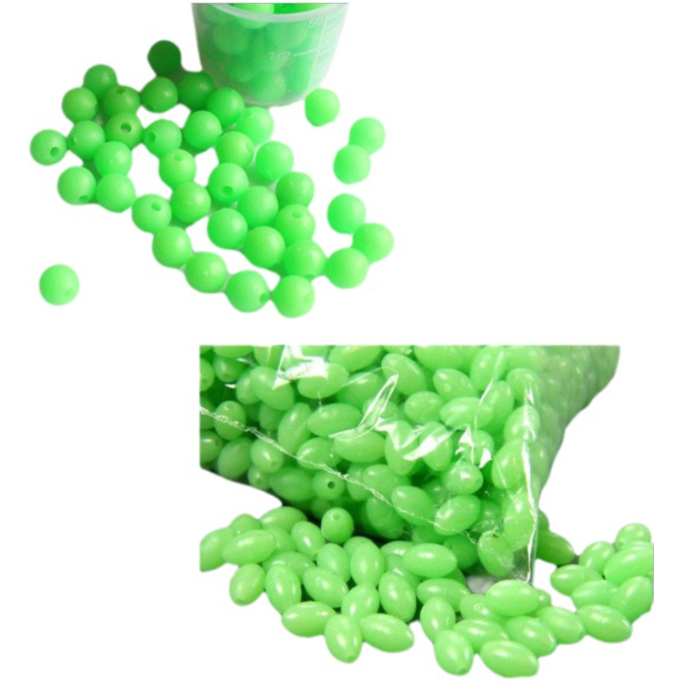 Cuentas luminosas Juego de 100 piezas de bloqueo de cuentas accesorios de pesca de frijol cuentas luminosas artes de pesca cebo Luya