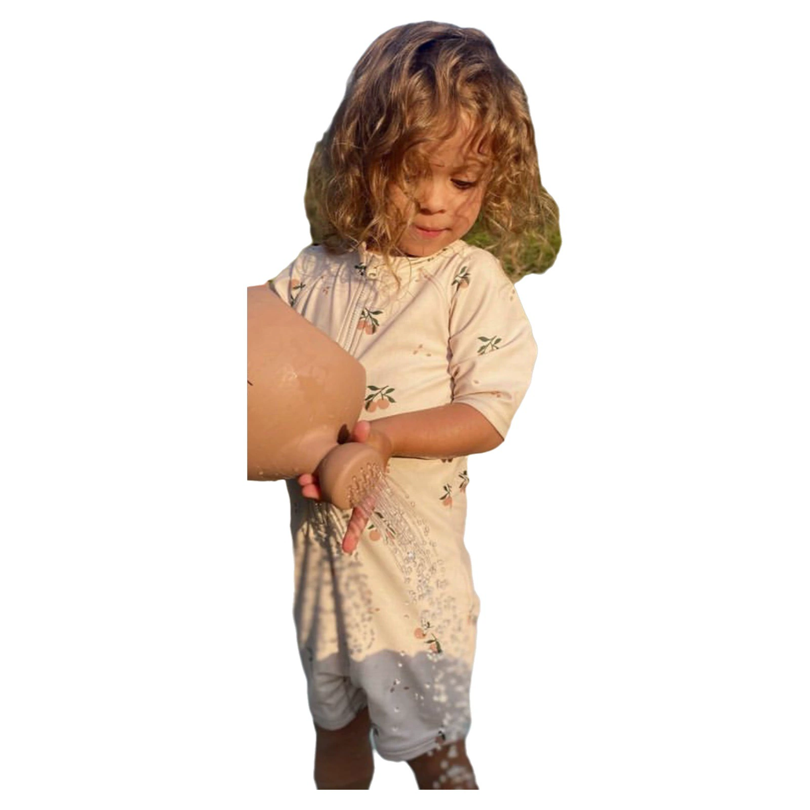 Детский слитный купальник в корейском стиле, слитный купальник с мультяшным принтом для девочек, быстросохнущий семейный купальник с защитой от солнца