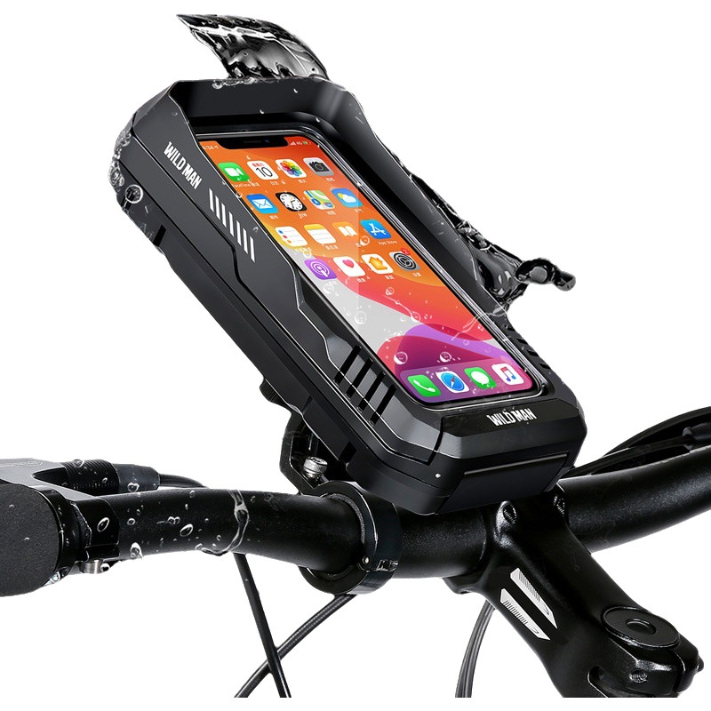 Hombre salvaje bicicleta teléfono móvil titular caso manillar transfronterizo impermeable navegación teléfono móvil titular de teléfono móvil